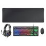 clavier et souris Mars Gaming MCPRGB3ES Noir Multicouleur Espagnol Qwerty (4 Unités)