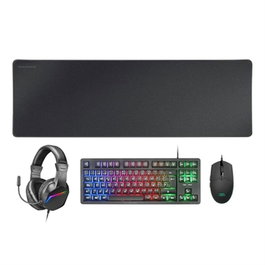 clavier et souris Mars Gaming MCPRGB3ES Noir Multicouleur Espagnol Qwerty (4 Unités)