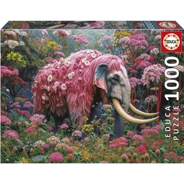Educa Puzzle Éléphant Fleuri 1000 pièces - 48 x 68 cm - Animaux - Pour adultes