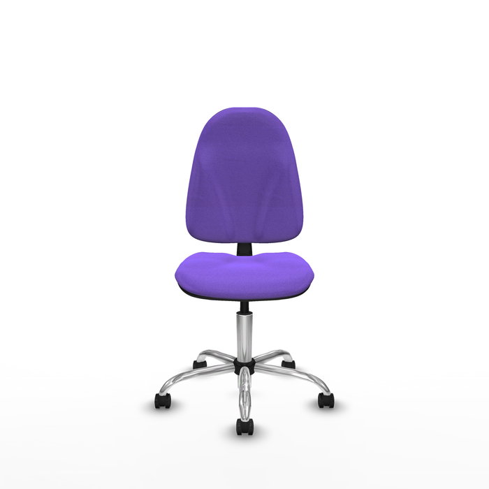 Chaise Algarra Contact permament de base Tissu Violet Structure chromée Sans accoudoirs Sans appui-tête Roulettes autofreinées