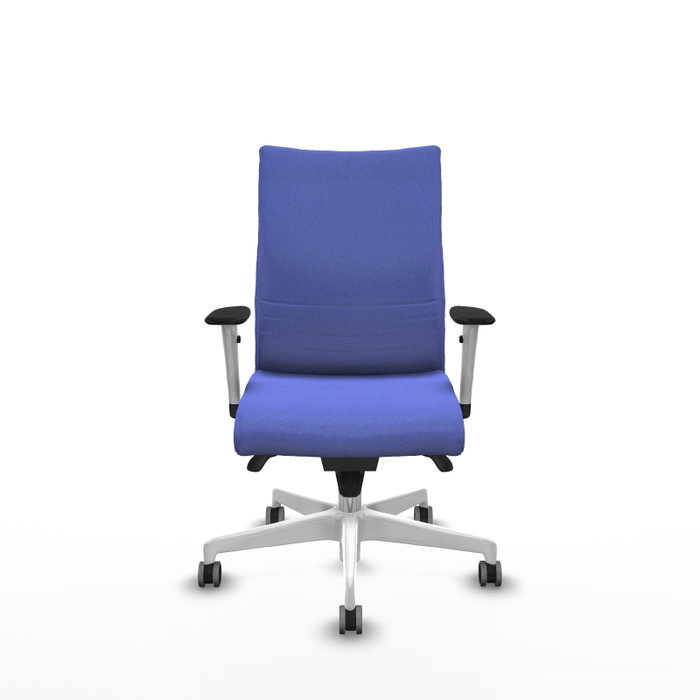 Piqueras Y Crespo Albacete Confidente - Chaise de bureau bleue avec mécanisme Synchro et base blanche Piqueras Y Crespo Albacete Confidente - Chaise de bureau bleue avec mécanisme Synchro et base blanche