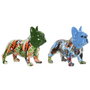 Home ESPRIT Figurine Décorative Chien Bleu Vert Multicouleur (2 Unités)