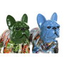 Home ESPRIT Figurine Décorative Chien Bleu Vert Multicouleur (2 Unités)