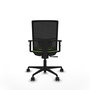 Chaise Yunquera Synchro 4 positions tissu Vert pistache Maille Noir Base en nylon noir Accoudoir 1D Sans appui-tête Roulettes 65mm nylon