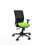 Chaise Yunquera Synchro 4 positions tissu Vert pistache Maille Noir Base en nylon noir Accoudoir 1D Sans appui-tête Roulettes 65mm nylon