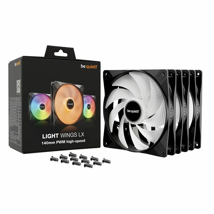 be quiet! Light Wings LX 140mm High-Speed Triple Pack - Noir