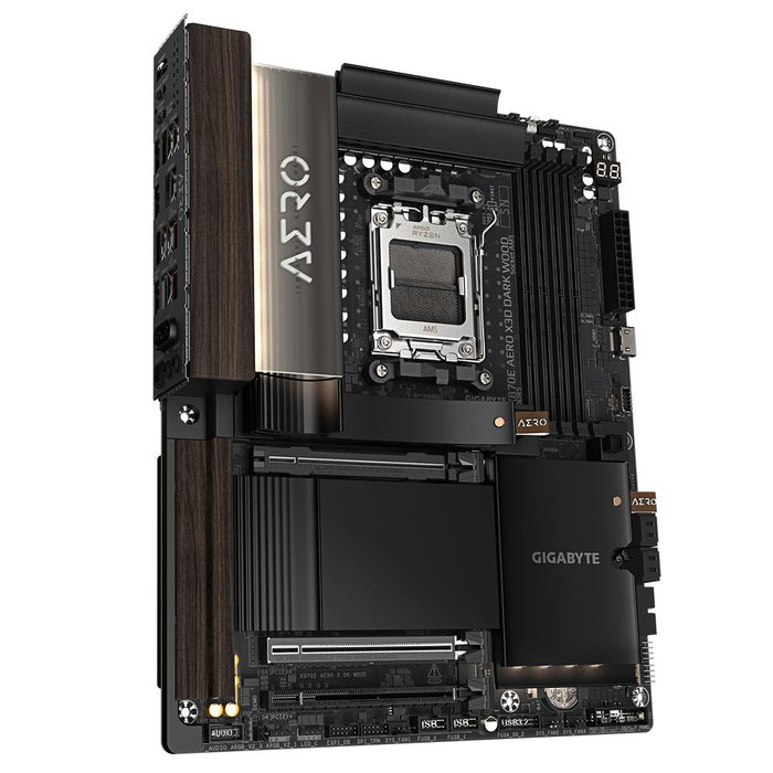 Gigabyte X870E AERO X3D DARK WOOD Carte Mère ATX AMD X870E DDR5 PCIe 5.0 Wi-Fi 7 USB4