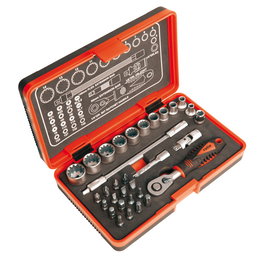 RATIO Coffret à clés mini douille 32 en 1 1/4'' - Coffret de clés à douilles et accessoires miniatures