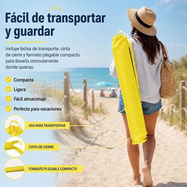 JugaToys Ombrelle Polinylon Jaune 200cm JugaToys Ombrelle Polinylon Jaune 200cm