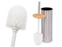 Berilo Escobillero en Acier avec Couvercle Bambou 9.5x27.5x9.5 cm (Set de 6)