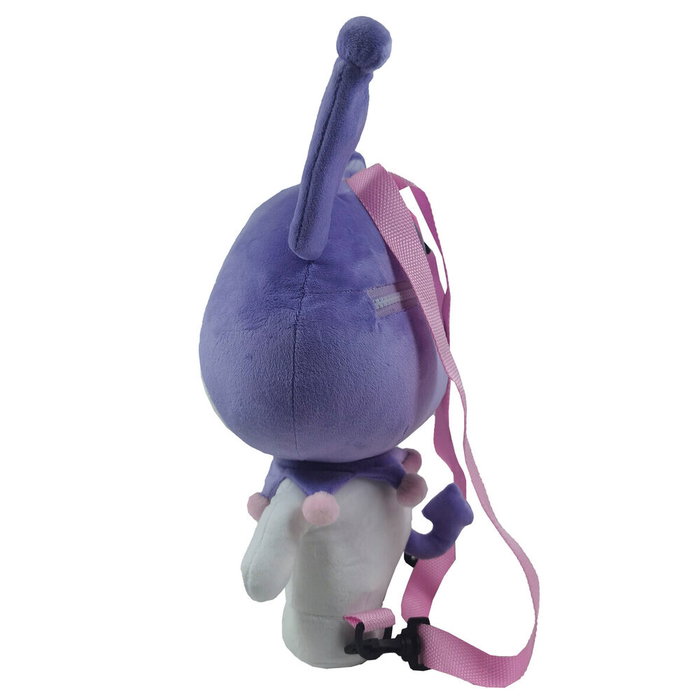 CYP BRANDS Sac à dos peluche 3D Kuromi Hello Kitty, 24x16x42 cm, bandoulière réglable, matériaux souples et résistants