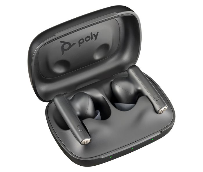 Poly Voyager Free 60 UC Écouteurs Bluetooth ANC Noir Charbon avec Adaptateur USB-C BT700 et Étui de Charge