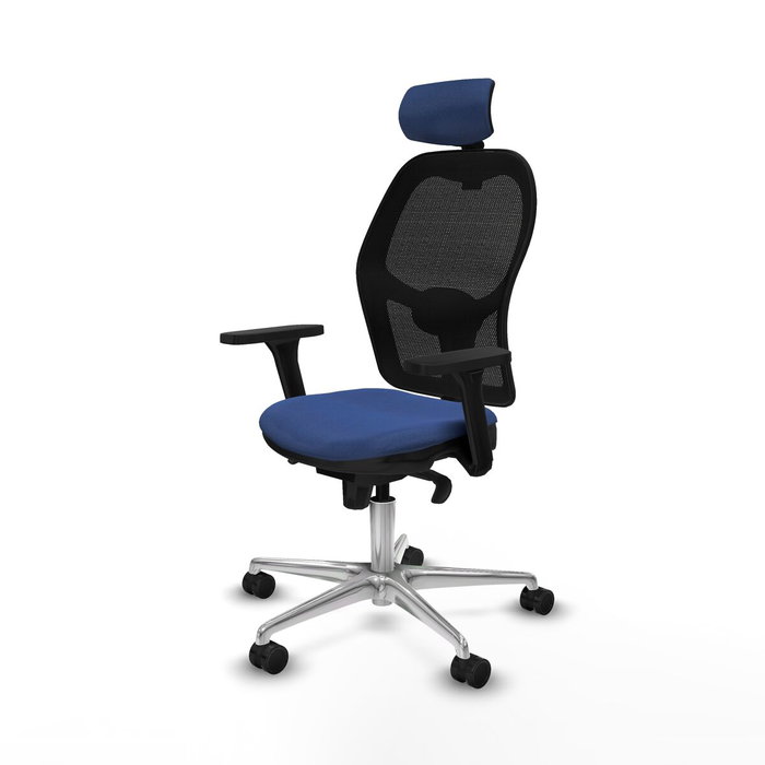 Piqueras y Crespo Chaise de Bureau avec Appui-tête Jorquera 3D086N2 Blue marine