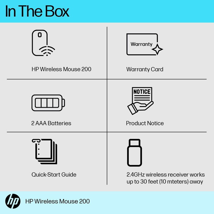 HP Wireless Mouse 200 Noir