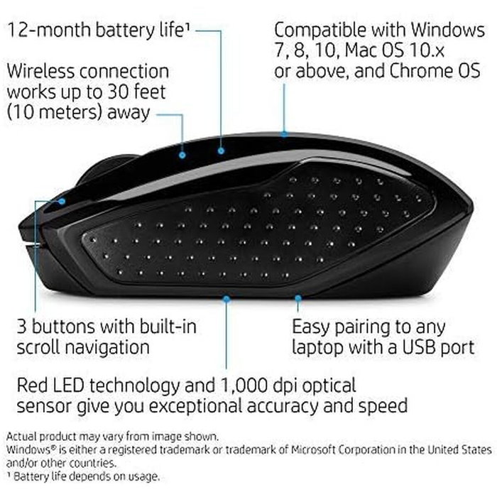 HP Wireless Mouse 200 Noir