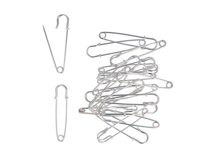 Innspiro Lot de 2 aiguilles broches métalliques argentées 63x15,5mm