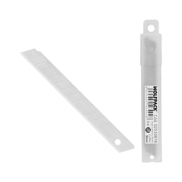 WOLFPACK LINEA PROFESIONAL Lames de cutter 9 mm (Étui de 10 pièces) WOLFPACK LINEA PROFESIONAL Lames de cutter 9 mm (Étui de 10 pièces)