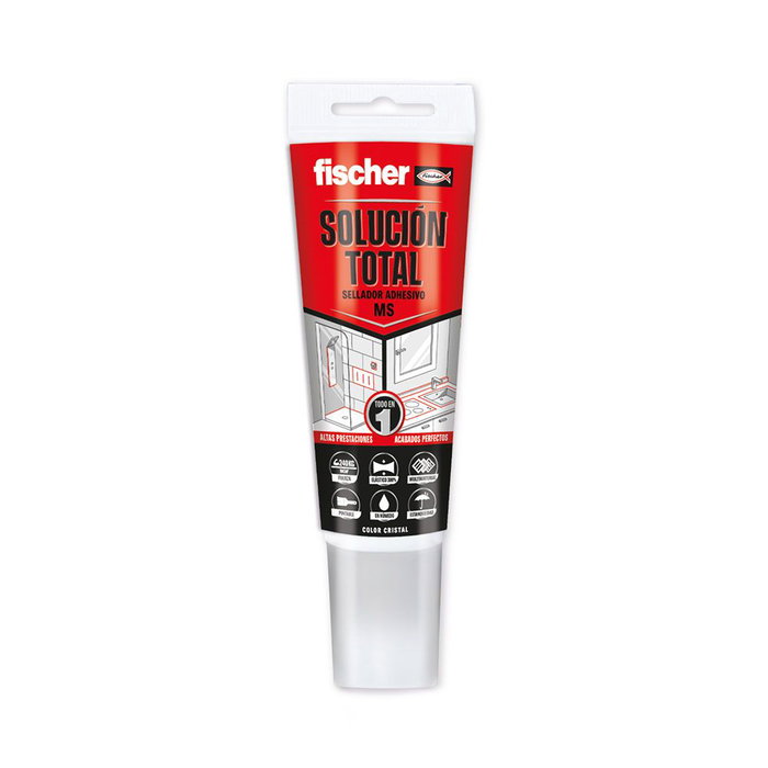 Fischer 519029 MS Total Solution Transparent 80 ml - Adhésif Scellant Élastique Multimatériaux Intérieur Extérieur Fischer 519029 MS Total Solution Transparent 80 ml - Adhésif Scellant Élastique Multimatériaux Intérieur Extérieur