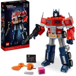 LEGO Icons 10302 Transformers Optimus Prime - Figurine Autobot Robot Transformable 2-en-1 en Maquette Camion - Kit de Construction pour Adultes