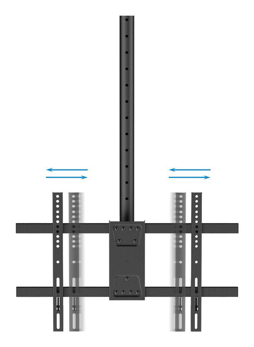Tooq LPCE2286TSLI-XL-B Support Plafond Double Écran 43"-86" VESA 600x400 Noir