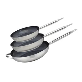 Elo Set de 3 poêles Professional en inox 18/10, diamètres 24, 28 et 32 cm