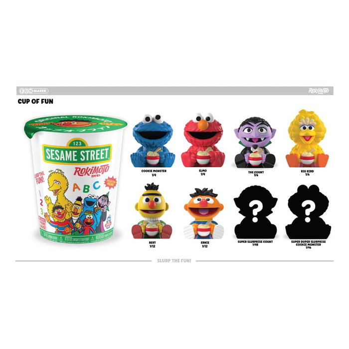Funmaker Inc. Sesame Street Rokimoto Cup of Fun Présentoir de 12 Figurines Blind Box
