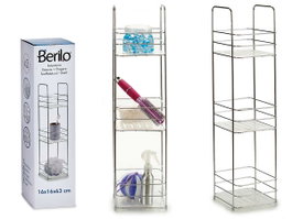 Berilo Étagère Métal Carrée 3 Niveaux 16x62x16 cm Transparente (Set de 6)