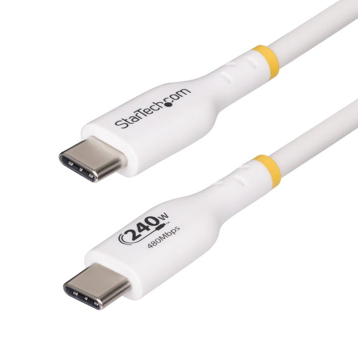 Startechcom USB2EPR1MW Câble USB-C vers USB-C 1m Charge 240W Power Delivery 3.1 EPR USB 2.0 Blanc Startechcom USB2EPR1MW Câble USB-C vers USB-C 1m Charge 240W Power Delivery 3.1 EPR USB 2.0 Blanc