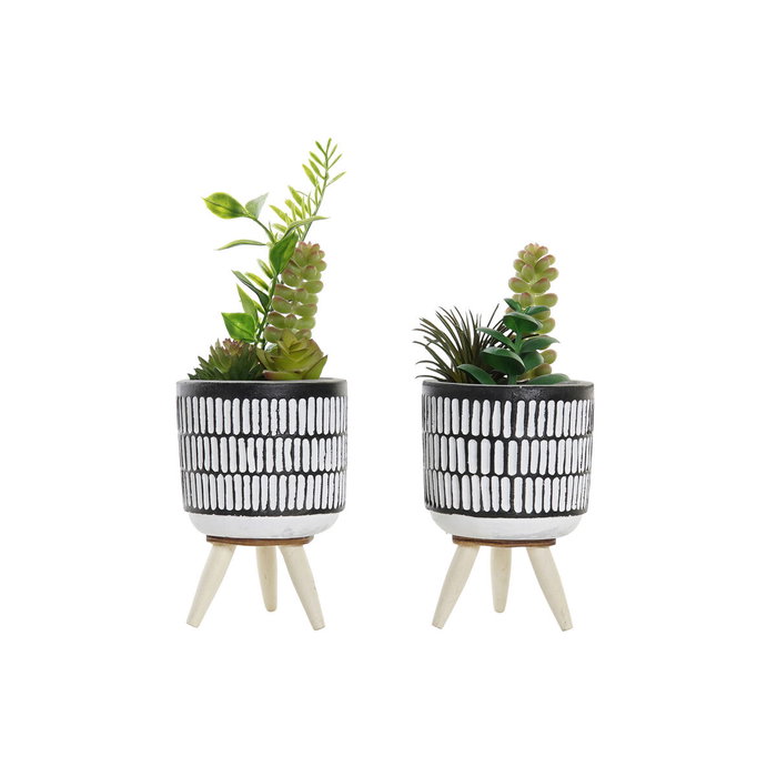 Plante décorative DKD Home Decor Céramique Noir Polyéthylène Blanc Vert (7 x 7 x 19 cm) (2 Unités) Plante décorative DKD Home Decor Céramique Noir Polyéthylène Blanc Vert (7 x 7 x 19 cm) (2 Unités)
