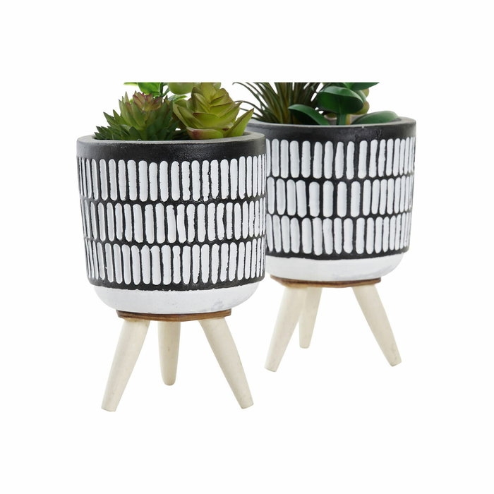 Plante décorative DKD Home Decor Céramique Noir Polyéthylène Blanc Vert (7 x 7 x 19 cm) (2 Unités) Plante décorative DKD Home Decor Céramique Noir Polyéthylène Blanc Vert (7 x 7 x 19 cm) (2 Unités)