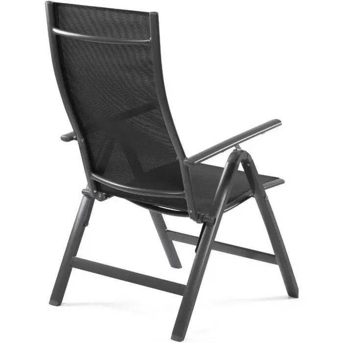 Fieldmann FDZN 5018 - Ensemble de 2 chaises de jardin réglables en aluminium anthracite, dossier 7 positions, pour intérieur et extérieur Fieldmann FDZN 5018 - Ensemble de 2 chaises de jardin réglables en aluminium anthracite, dossier 7 positions, pour intérieur et extérieur