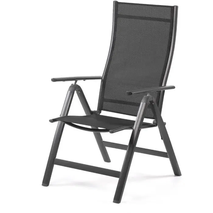 Fieldmann FDZN 5018 - Ensemble de 2 chaises de jardin réglables en aluminium anthracite, dossier 7 positions, pour intérieur et extérieur Fieldmann FDZN 5018 - Ensemble de 2 chaises de jardin réglables en aluminium anthracite, dossier 7 positions, pour intérieur et extérieur