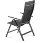 Fieldmann FDZN 5018 - Ensemble de 2 chaises de jardin réglables en aluminium anthracite, dossier 7 positions, pour intérieur et extérieur
