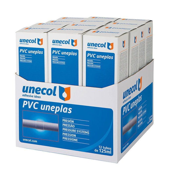 Unecol Adhésif PVC Tube 125 ml Étui + Dispensateur Unecol Adhésif PVC Tube 125 ml Étui + Dispensateur