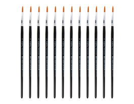 Innspiro Boîte de 12 pinceaux synthétiques ronds n°08