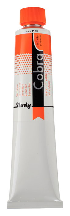 Cobra Study Color Peinture à l'huile miscible à l'eau Bermellón 311, Tube 200 ml Cobra Study Color Peinture à l'huile miscible à l'eau Bermellón 311, Tube 200 ml
