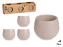 Ibergarden Lot de 3 pots avec réserve d'eau 13 cm taupe plastique (Set de 4)