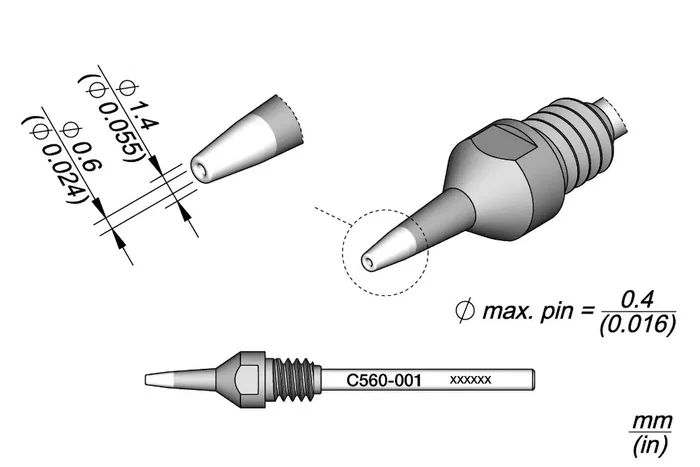 JBC TOOLS Pointe de dessoudage 1,4x0,6mm