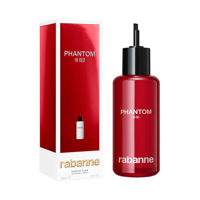 Rabanne Phantom In Red Parfum Elixir - Eau de Parfum Recharge pour Homme - Fragrance Ambrée Boisée - Flacon 200 ml