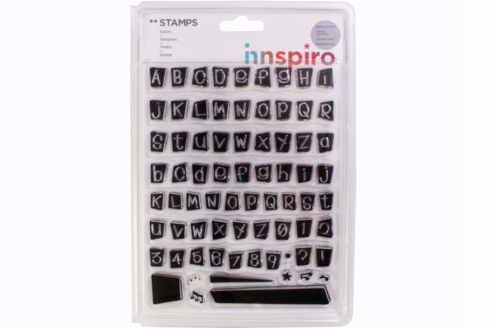 Innspiro Set de tampons acryliques Abécédaire en négatif 14x18cm Innspiro Set de tampons acryliques Abécédaire en négatif 14x18cm
