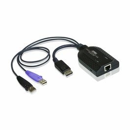 Aten KA7169 Adaptateur KVM Câble DisplayPort USB pour Connexion d'Ordinateur avec Prise en Charge de Lecteur de Smart Card / CAC - Support Virtuel