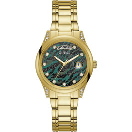 Guess GW0047L3 - Montre analogique dorée avec cadran vert