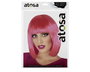 Peluca Tendencia Fucsia 100 gr - Perruque courte lisse avec frange droite pour déguisement, cosplay, fête et photo