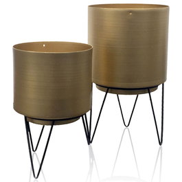 Home Deco Factory Lot de 2 Macetas en Métal avec Pieds LOUNGE