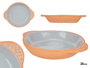 La Dehesa Cazuela en terre cuite ronde avec anses 20 cm grise (Set de 8)