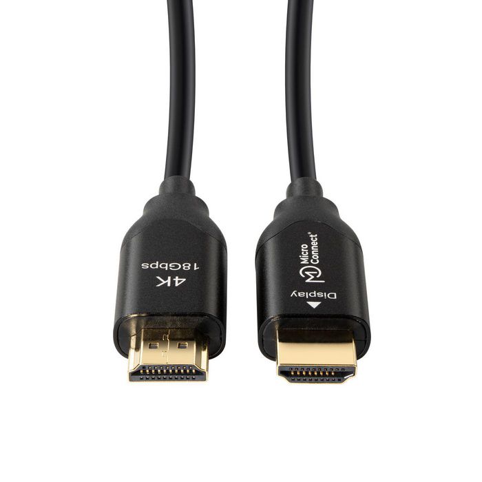 MicroConnect Câble HDMI 2.0 Optique Actif 25m - Support 4K 60Hz, 18 Gbps, HDR, HDCP 2.2, Câble Hybride Fibre et Cuivre pour Installation Pro MicroConnect Câble HDMI 2.0 Optique Actif 25m - Support 4K 60Hz, 18 Gbps, HDR, HDCP 2.2, Câble Hybride Fibre et Cuivre pour Installation Pro