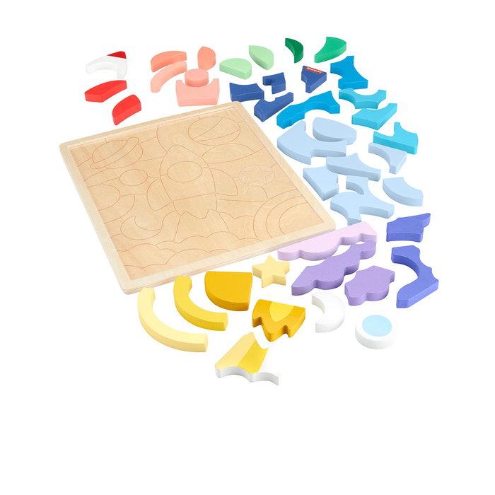Fisher-Price Puzzle en Bois L'Espace, 42 pièces