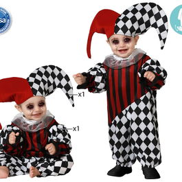 Déguisement Arlequin avec Bonnet Rouge et Pantalon à Carreaux pour Bébé Garçon 24 Mois - Costume Carnaval ou Halloween