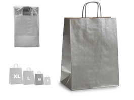 Pincello Sac en Papel Kraft Argenté Petit 39x40x0.2cm (Set de 150)