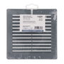 Edm Grille de ventilation ABS carrée 150x150x7mm Gris avec bouchons et moustiquaire